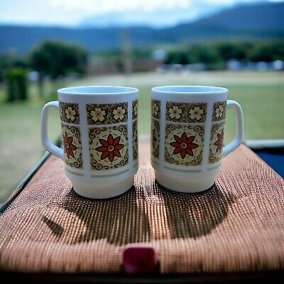 Vintage Boho Style  Floral Ceramic Coffee/ Tea Cup Set ~ China