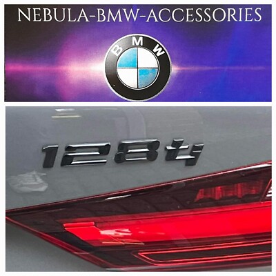 BMW 128ti BLACK REAR BADGE OEM STYLE EMBLEM. GLOSS OR MATTE. 