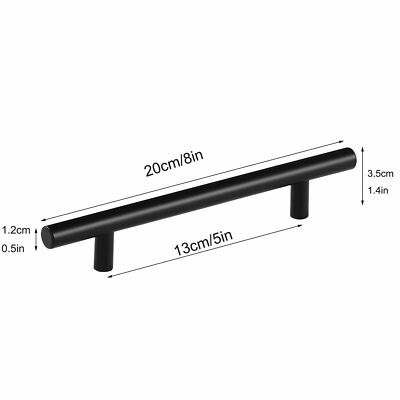 30-PACK Matte Black Kitchen Cabinet T Bar Handles Stainless Steel Drawer Pulls 