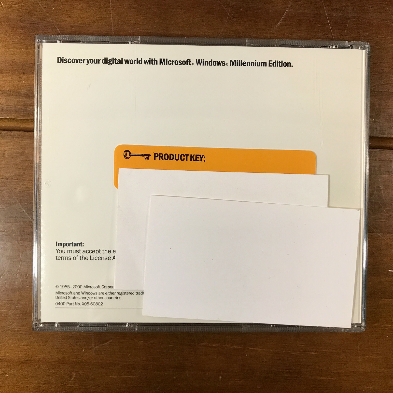 Used Microsoft Windows ME Millenium Edition Upgrade Hologram Disc & Product Key
