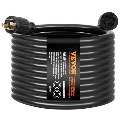 VEVOR 30 Amp Generator Cord and Power Inlet Box 25 FT NEMA L14-30P/L14-30R STW