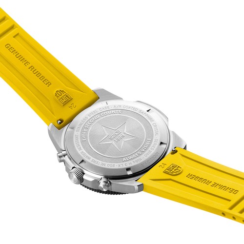 Pre-owned Luminox Xs.3145 Acific Diver Chronograph 44mm Yellow Rubber Strap Diver Watch