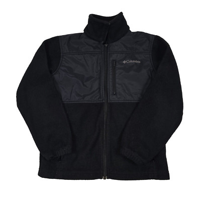 Columbia Full Zip Fleece Jacket Youth Unisex Size Medium (10/12) Black EUC