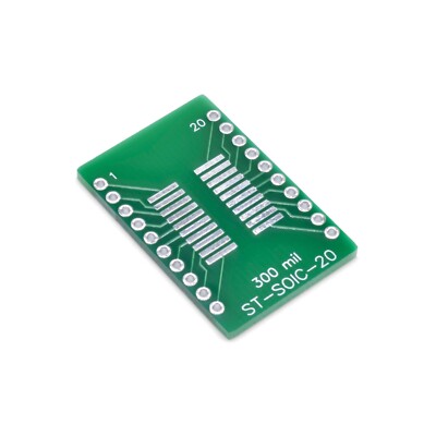 SOIC-20 / SOP20 SMD to DIP Adapter, PCB Breadboard Adapter ST-SOIC-20,  5 Pieces