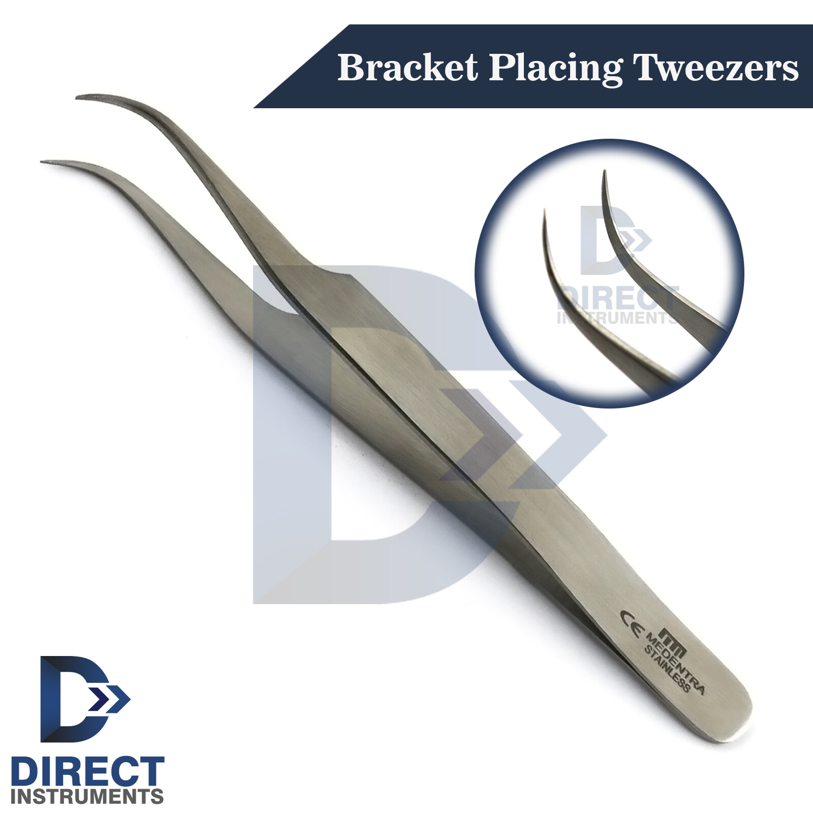 Dental Bracket Placing Tweezer Fine Pointy Tips Placement Holding