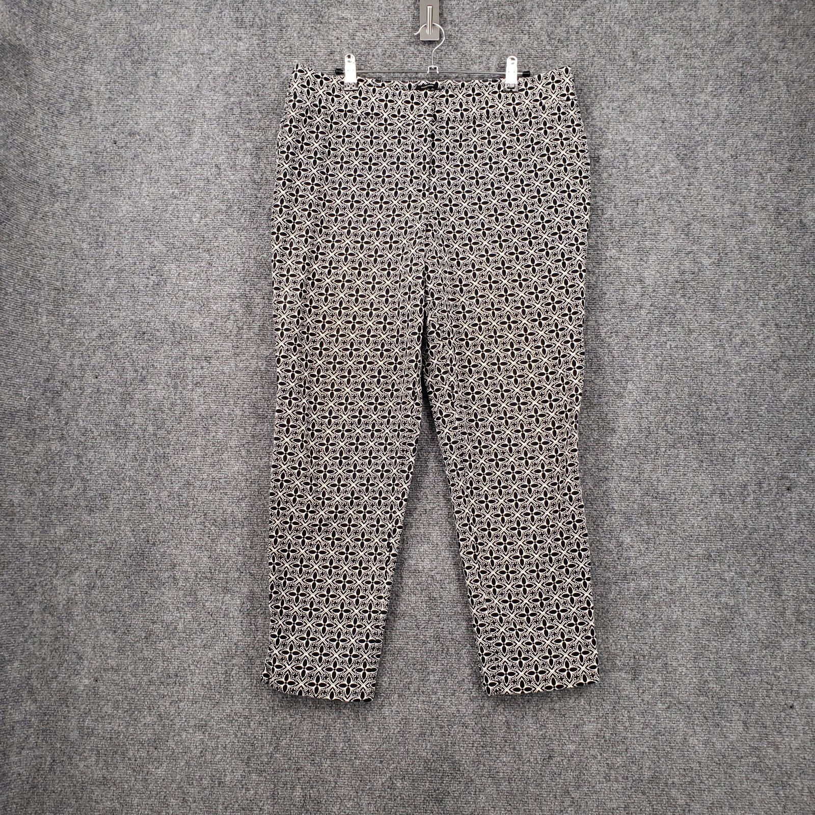 Talbots Pants Women 14 Black Hampshire Ankle Mid Rise Stretch Flat Front Trouser