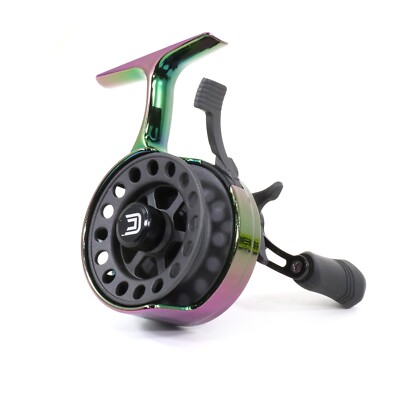 Clam Gravity Reel Graphite Polychromatic - Left Hand Retrieve - Ice Fishing Reel