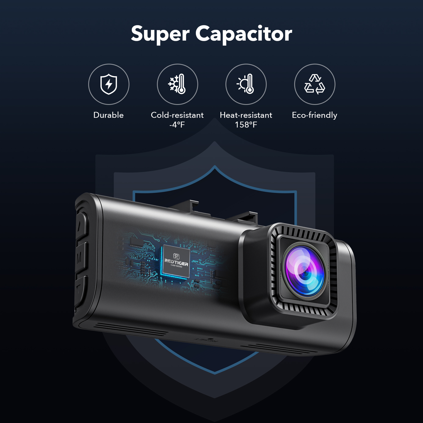 REDTIGER Dash Camera Front and Rear 4K Dash Cam Built-In WiFi & GPS Parking Mode