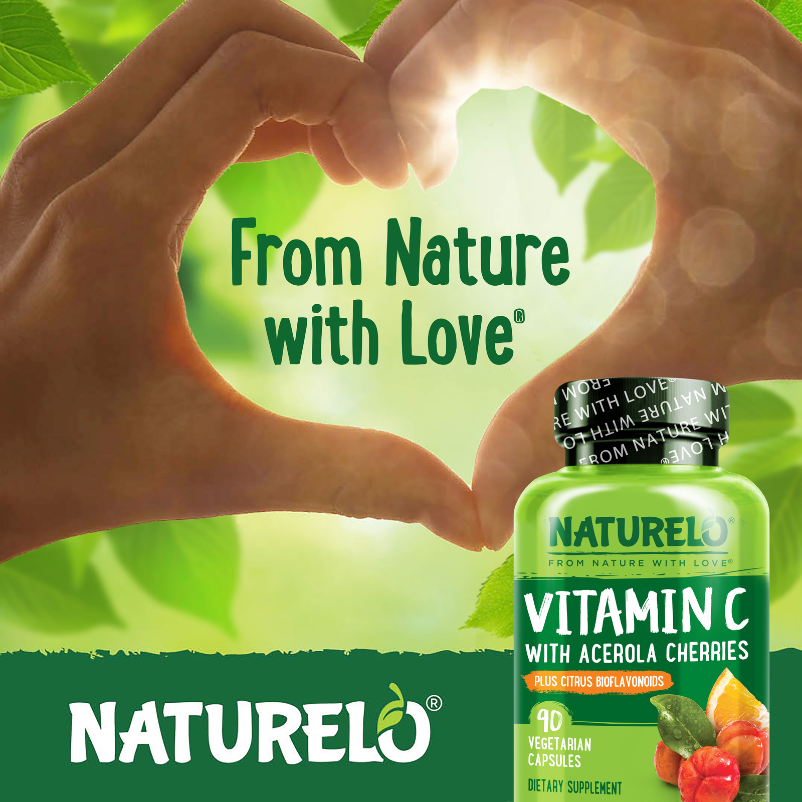 NATURELO Vitamin C with Organic Acerola Cherry Extract - 90 Capsules - Picture 7 of 8