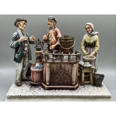 Antonio Borsato Gres Italy Figurine Cafe Espresso Men Drinking Coffee 1098