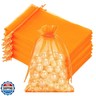 joycraft 50Pcs Orange Organza Bags - 4x6 In Drawstring Halloween Goodie Bags, Organza Party Favor Pouch for Halloween, Christmas, Thanksgiving, Easter
