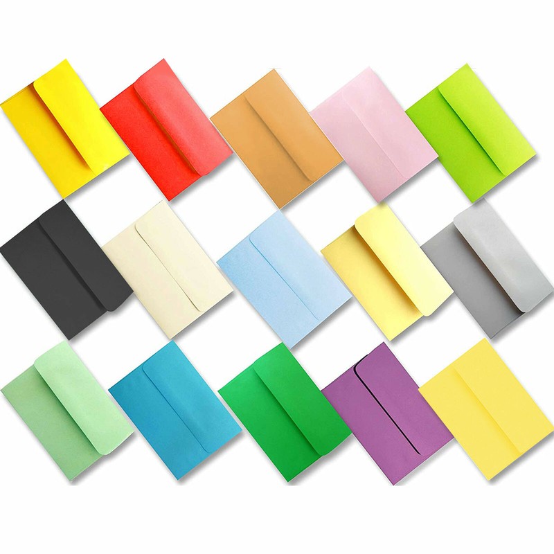 60 Assorted 15 Colored Envelope 5.25"x7.25" A7 Self Seal for