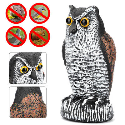 Owl Decoy Statue Protect Garden Yard Scare Birds Away Pigeon Repellent Scarecrow