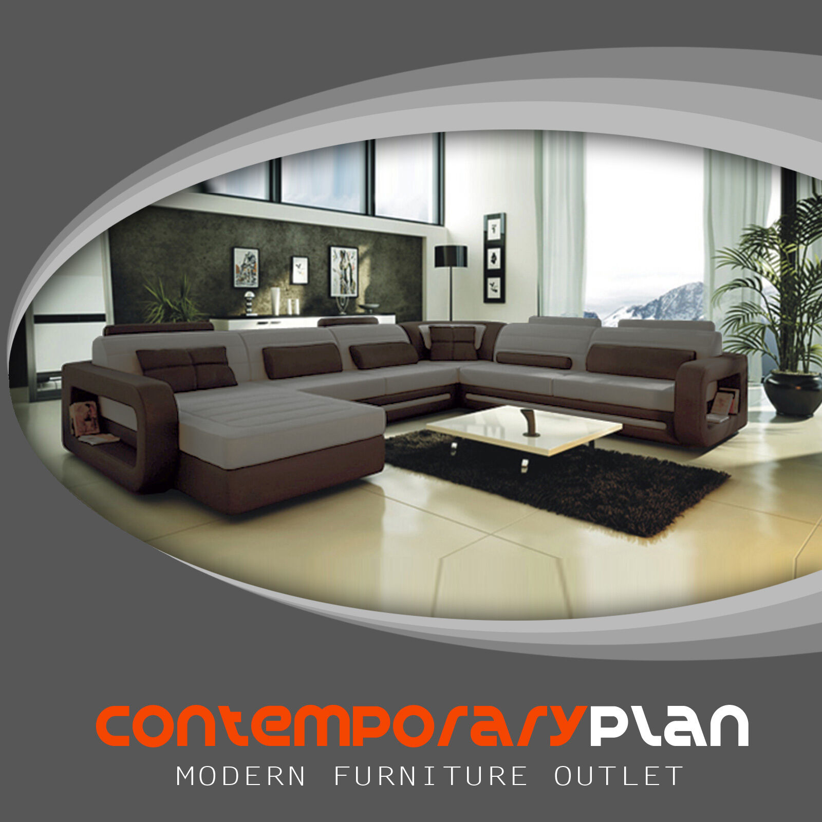 Ultra Modern Italian Leather Sectional Sofa Contemporary Des