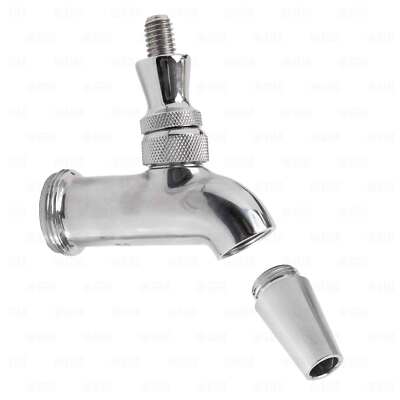 Stainless Steel Flow Control Draft Beer Faucet with Removable Threaded Spout