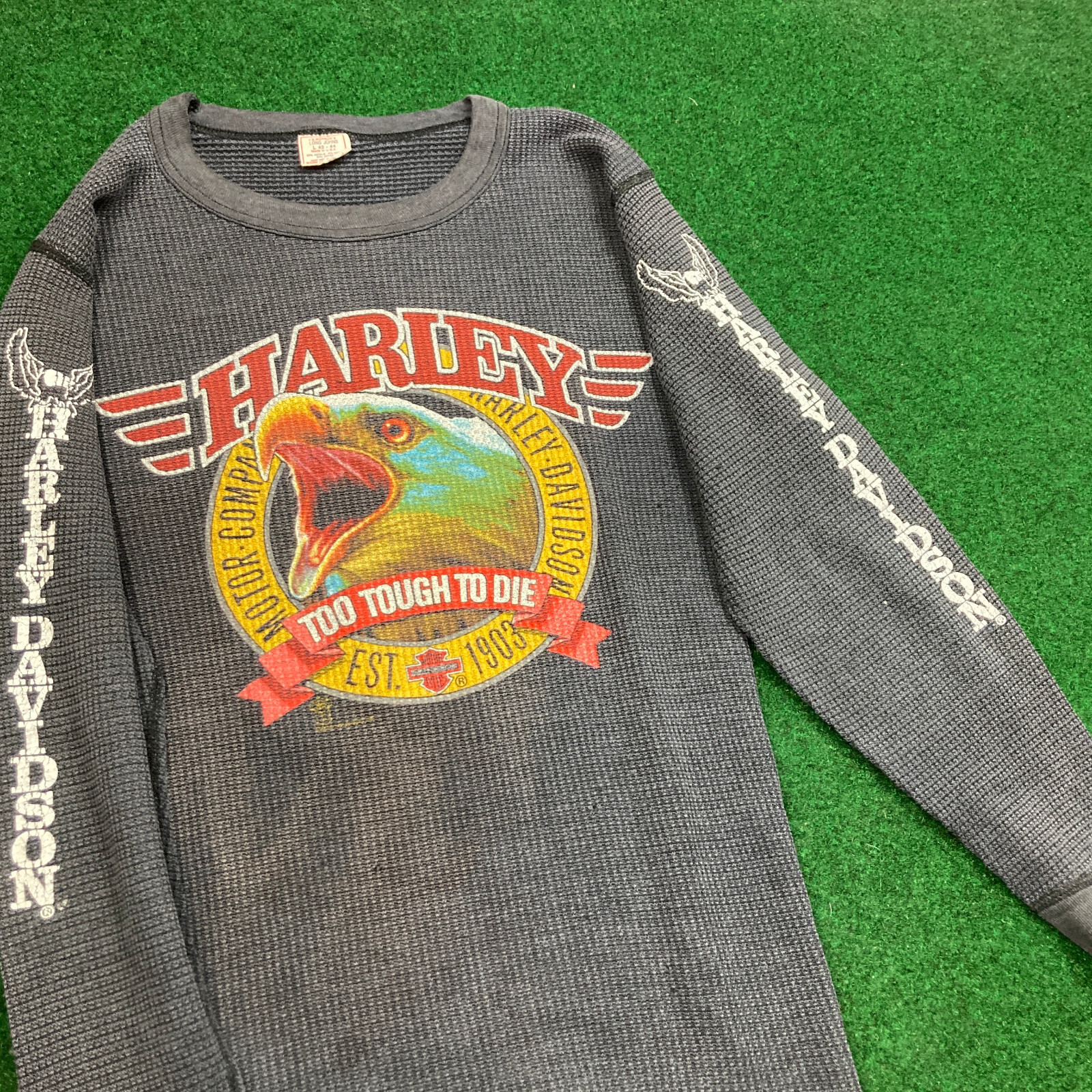 Vintage Harley Davidson 3D Emblem Sweatshirt Mens L Black Vintage Harley Davidson 3D Emblem Sweatshirt Mens L Black