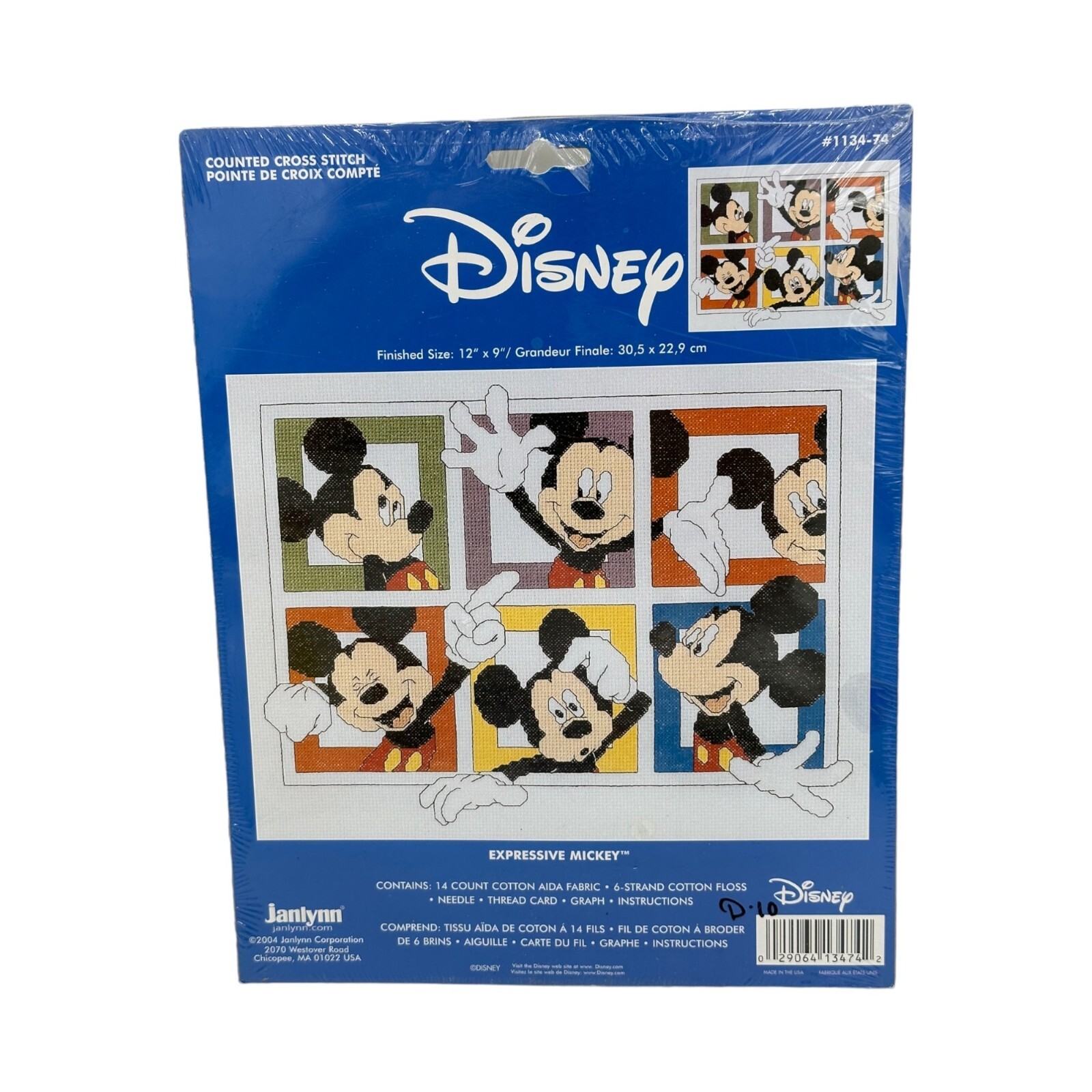 Kit Mickey Mouse New Janlynn Disney Counted Cross Stitch