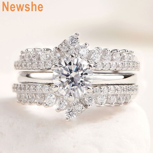 Newshe Wedding Engagement Ring Set for Her CZ 925 Sterling