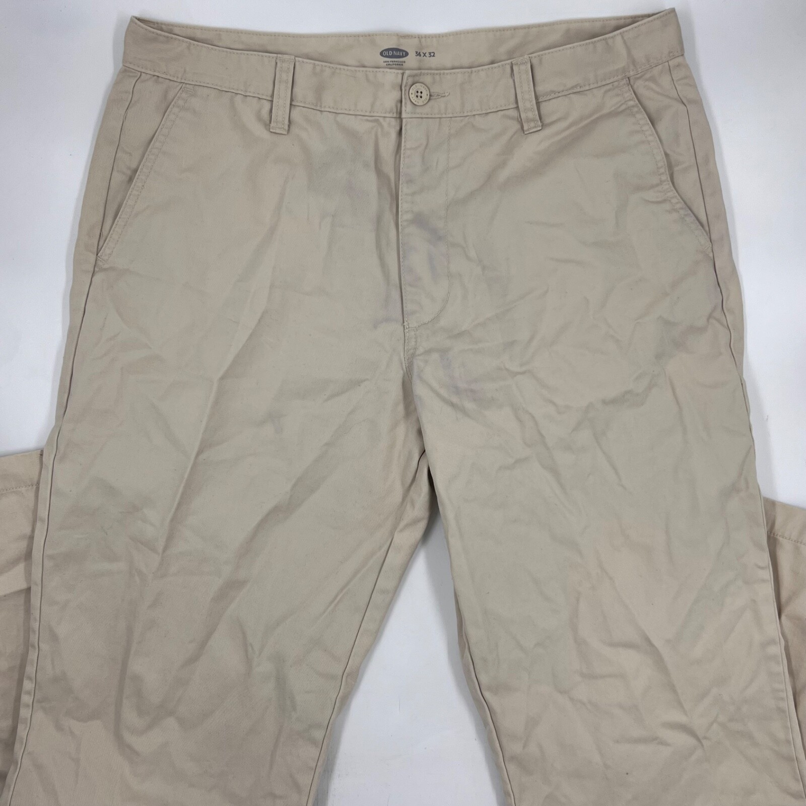 専用‼️ OLD NAVY REGULAR CHINOS 32×32 ベージュ Old Navy Mens Chino Pants Size 36/32 Beige Tan Flat Front