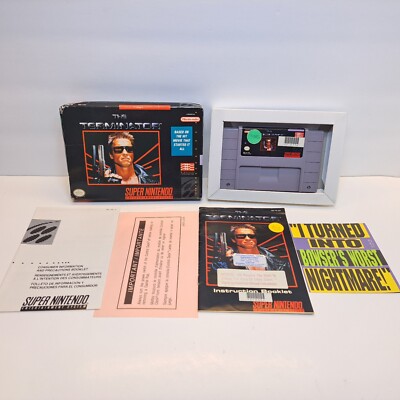 The Terminator (Nintendo SNES, 1993) Cib Complete TESTED Works