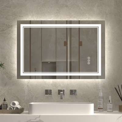 Linea 24'' W X 36'' H Led Heated Bathroom Mirroranti Fogdimmablefront-Lighted And