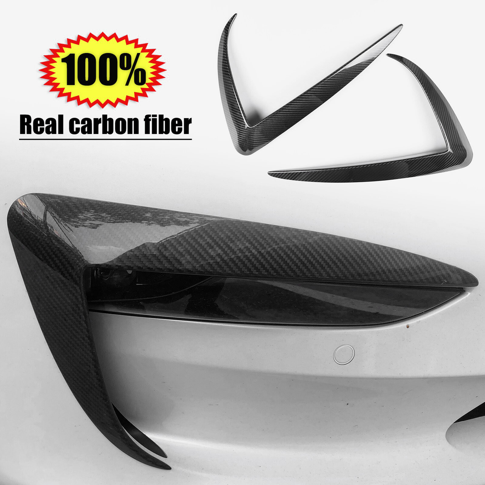 Front Fog Light Eyebrow Trim For Model 3/Y | 4 Finishes | 2-Pack