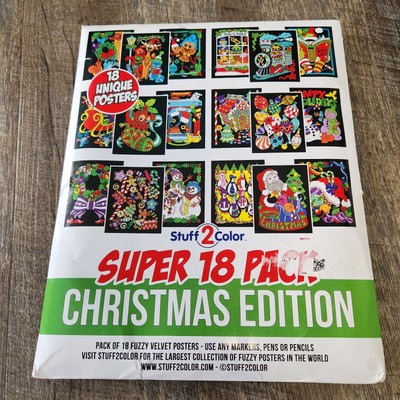 Super Pack of 18 Fuzzy Velvet Christmas Edition 8x10 Inch Posters Stuff2Color