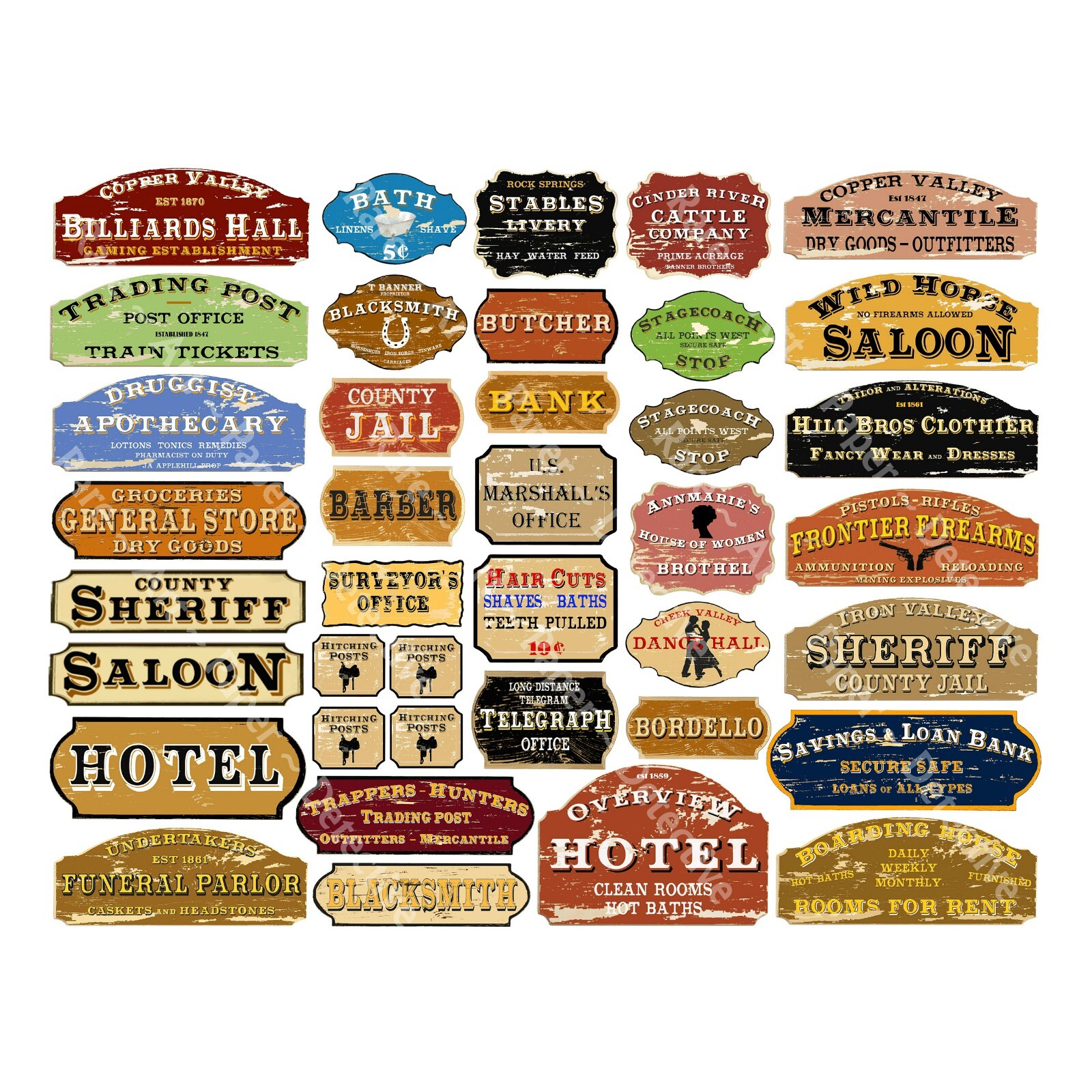 USA製 OLD WEST SIGNS サインボード THREE CHIEFS Old West Frontier Town Signs, 36 Multi-Scale Advertising