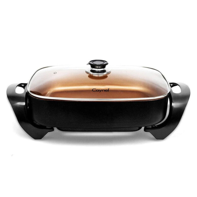 Caynel 16" Deep Dish Non Stick Electric Skillet with Glass Lid