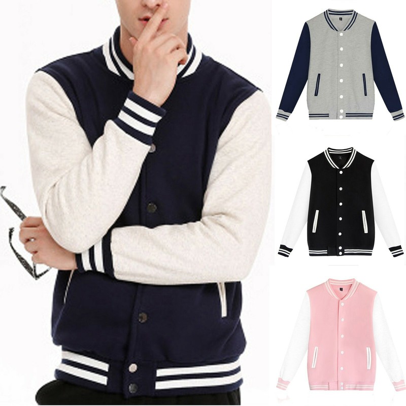 Unisex Men's Casual Varsity Baseball Jacket Coat College Letterman American TOP1
