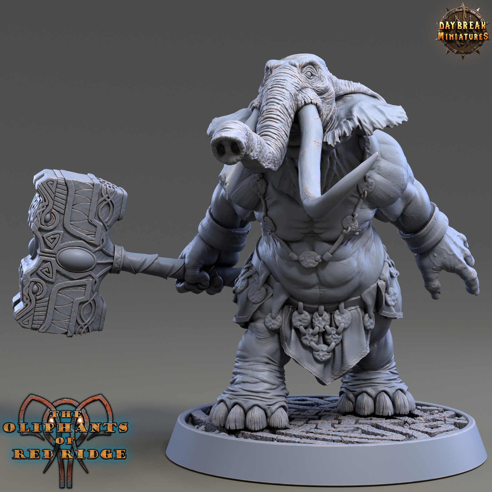 Elephant Man Harawat, D&D Wargaming Fantasy Beastmen Elephant Miniature 32mm