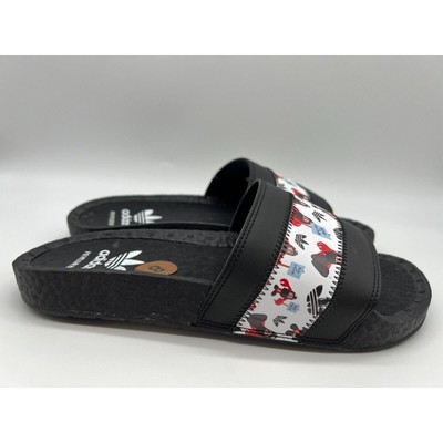 Adidas Adilette Boost GY5345 Men's Slides Black White Scarlet Size 8 NWT