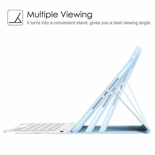 Bluetooth Keyboard Case for iPad 9th Gen (2021) 10.2 inch Folio Stand Back Cover