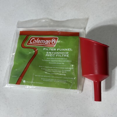 Coleman Fuel Filter Funnel 5103A700T For Lantern or Stove Red Plastic Tool