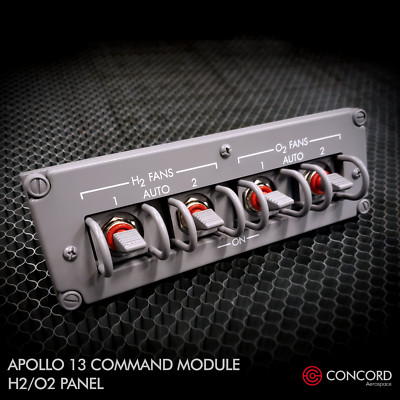 APOLLO 13 COMMAND MODULE QUAD SWITCH PANEL - H2-O2 FAN SWITCHES 