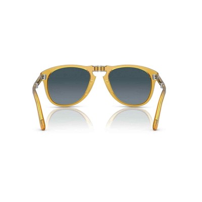 Pre-owned Persol Steve Mcqueen 714sm 204/s3 Opal Yellow Blue Polarized Sunglasses Folding