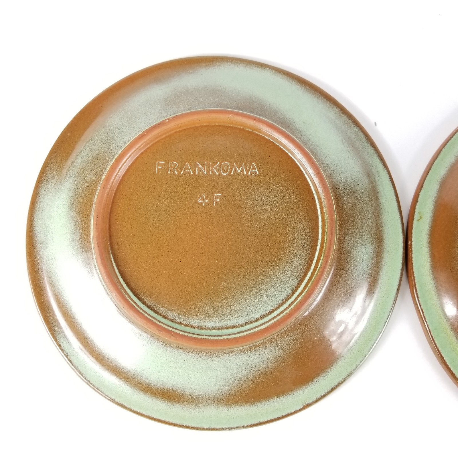 Frankoma Dinner Plate 4F Lazy Bones Prairie Green 10 inch Lot of 2 Vintage