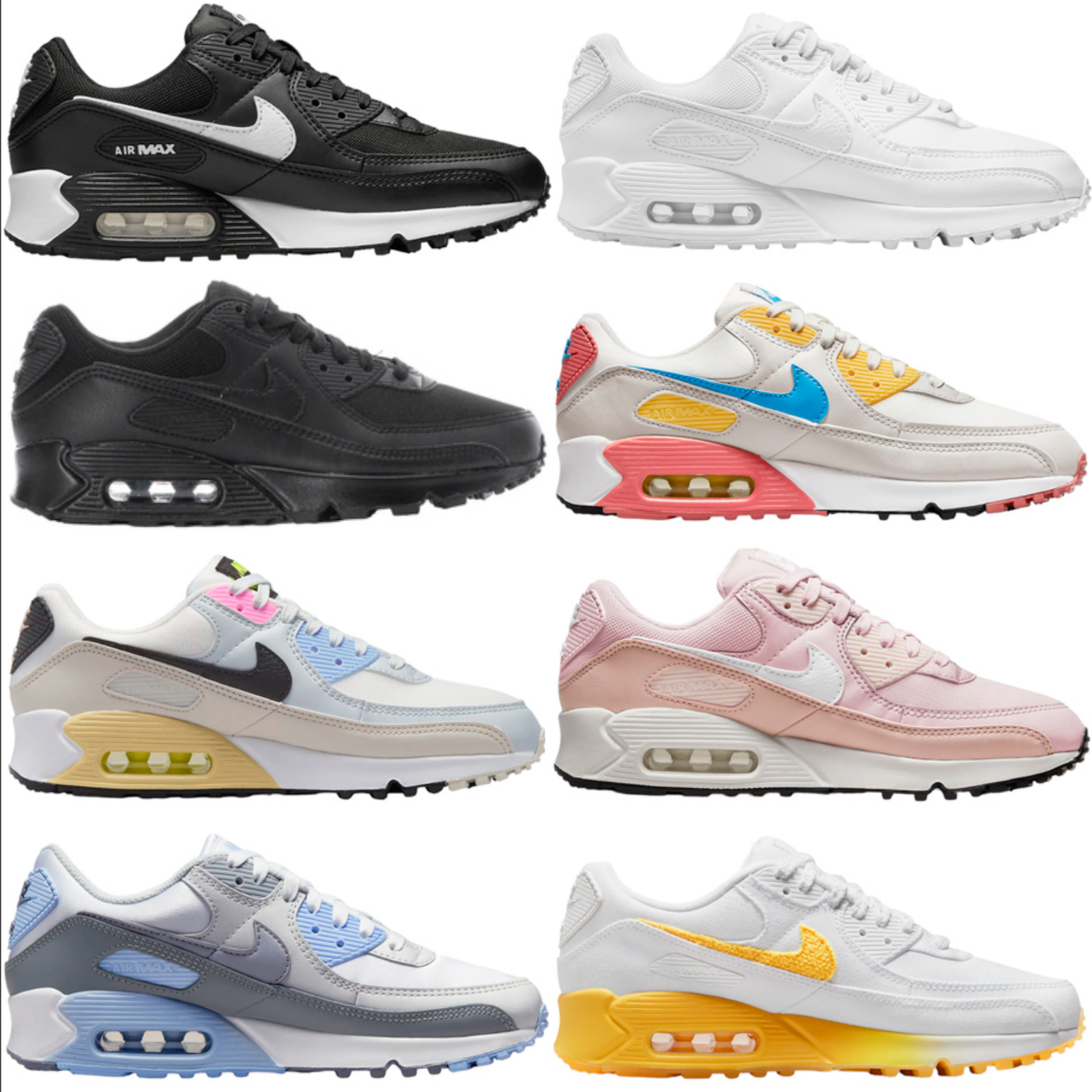 НОВАЯ женская повседневная обувь Nike AIR MAX 90 ВСЕХ ЦВЕТОВ, размеры США 6-11, НОВАЯ В КОРОБКЕ