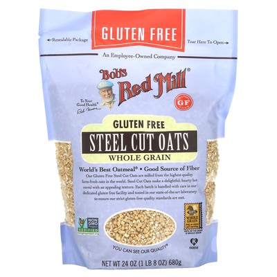 Steel Cut Oats, цельнозерновые, без глютена, 24 унции (680 г)