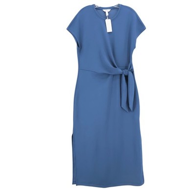 NWT SPANX Air Essentials Tie-Waist Maxi Dress Faded Indigo Tencel Modal LARGE