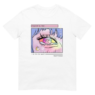 Anime Synthwave T-Shirt with Anime Eye Graphic Print, Manga Streetwear Shirt