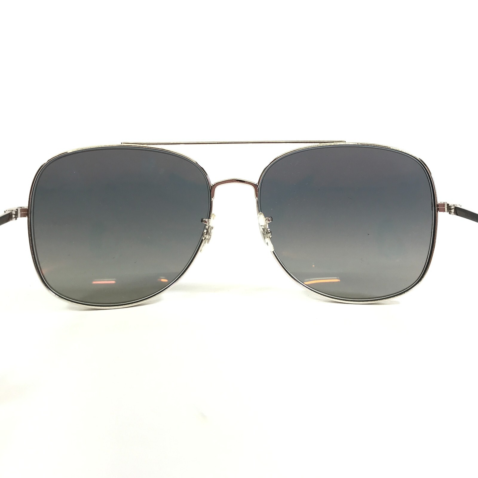 Pre-owned Oliver Peoples Sunglasses Ov1272s 50366i Taron Silver Aviators Dark Gray Lenses