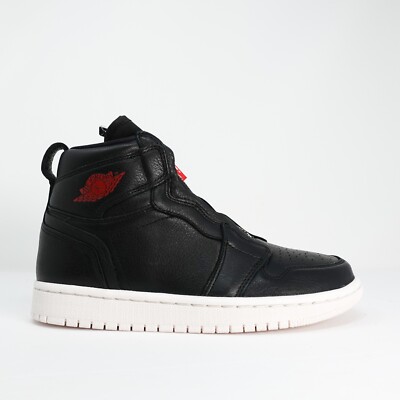 Women's Nike Air Jordan 1 Hi Zip Size 5.5 AT0575 006 Black Gym Red