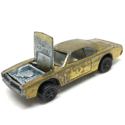 Hot Wheels Redline Custom Dodge Charger 1968 Gold Made In U.S.A