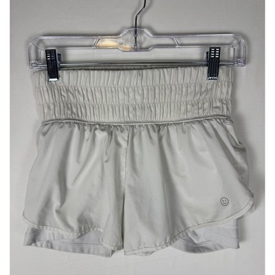 Gilly Hicks Flowy Athletic Shorts Womens XS White Lightweight Lined Active Y2K