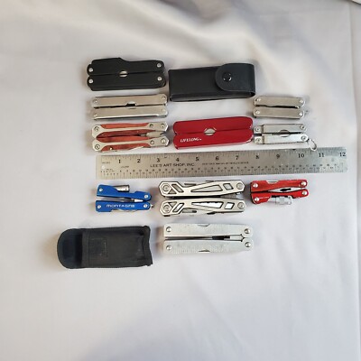 Lot Of 10 Mix Assorted  Generic Survival Fishing Multi-Tools Folding Camp Knife
