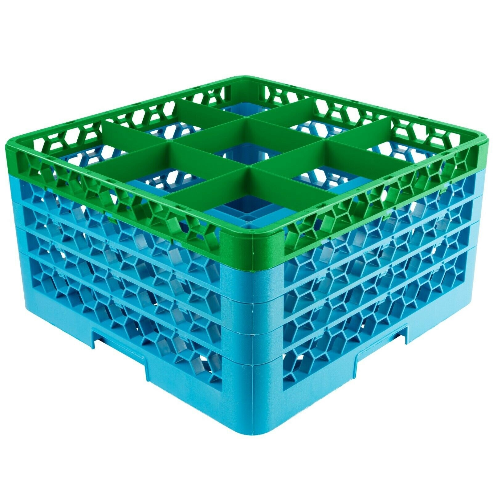 Carlisle RG9-4C413 OptiClean 9 Compartment Green Color-Coded Glass Rack LOT OF 2