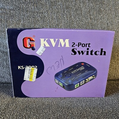 Gtrans KVM 2-Port Switch KS-3002 For PS/2 - Open Box - For Multiple Computers