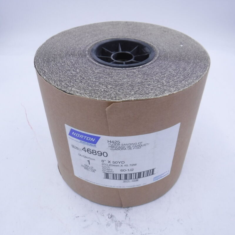 NORTON 46890 Floor Sanding Roll, 60-Grit, Coarse, Silicone Carbide, 8"X50 yd