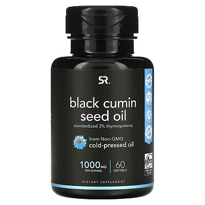 Масло семян черного тмина, 500 мг, 60 мягких таблеток